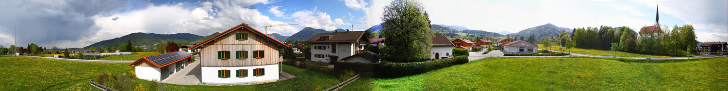 Blick von Westen auf Ferienhaus Im Sapplfeld mit 360  Drehung